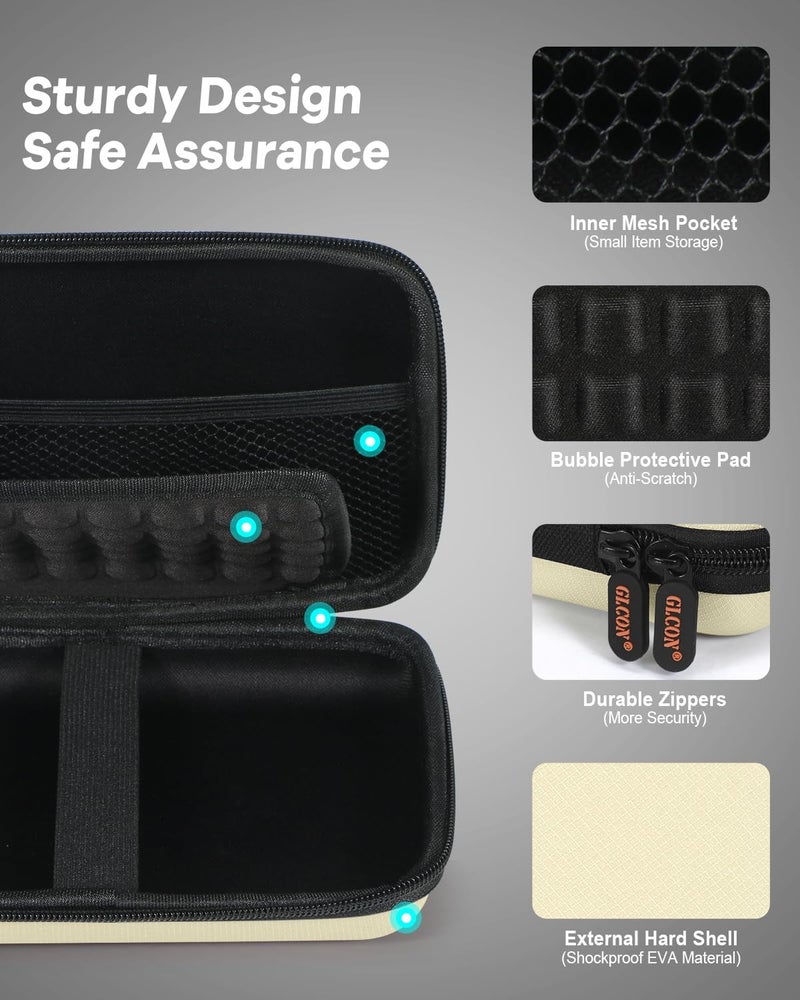 GLCON Clean-Beige Hard Shell Case for Electronic Accessories Organizer - Large Hard Carrying Case for Power Bank, External Hard Drive, Cell Phone, Charger, Cable - Portable Protection Travel Pouch Bag - Image 5